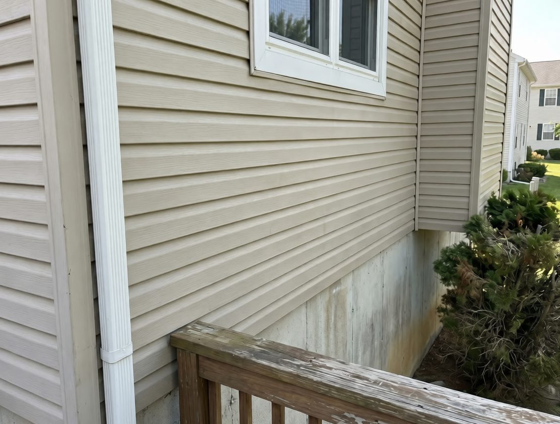 Vinyl siding after a soft wash — clean and bright